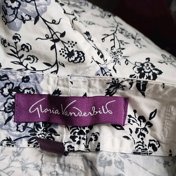 Gloria Vanderbilt Black and White Floral  Golf Pickle Ball Tennis Skort Size 10 - Picture 5 of 6